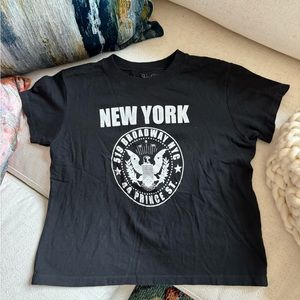 Brandy Melville John Galt “New York” Black Baby Graphic Tee